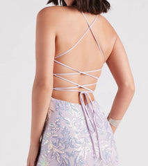 Edlyn Sequin Laceup Mermaid Formal Dress