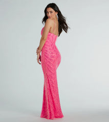 May V-Neck Mermaid Sequin Long Formal Dress
