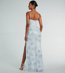 Corrine Corset A-Line Floral Sequin Formal Dress