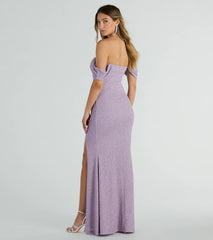 Tamara Off-The-Shoulder Mermaid Glitter Formal Dress