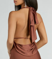 Dallas V-Neck Halter Open Back Mermaid Formal Dress