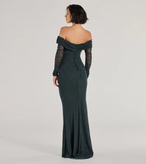 Tova Off The Shoulder Glitter Mermaid Dress