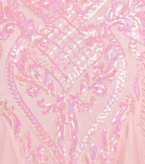Sylvia Lace-Up Mermaid Tulle Ruffle Sequin Dress