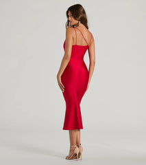 Chic In The City Cowl Neck Midi Dress