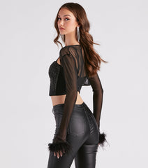 Diva Darling Mesh Marabou Bolero