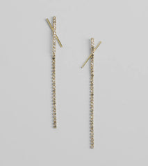 Undeniable Rhinestone Linear Earrings