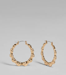 Chic Trendsetter Bamboo Hoop Earrings