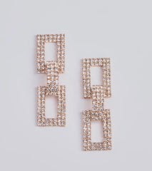 Radiant Glam Rhinestone Chain-Link Duster Earrings