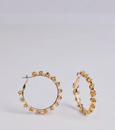 Luxe Bloom Floral Trim Hoop Earrings
