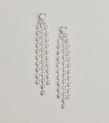Starlit Beauty Fringe Cubic Zirconia Earrings
