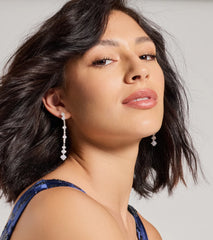 Dazzling Vibes Rhinestone Linear Drop Earrings