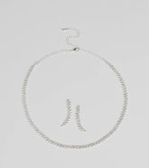 Classic Rhinestone Collar And Duster Set