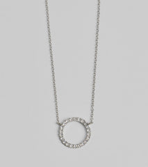 Pretty Shine Cubic Zirconia Circle Pendant Necklace