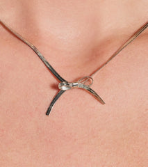 Just As Sweet Dainty Bow Choker Necklace