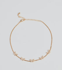 In Flight Butterfly Rhinestone Choker
