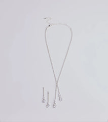 Endless Luxe Rhinestone Lariat Necklace Set