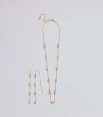 Delicate Ice Rhinestone Necklace And Earrings Set