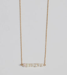 Pretty Faux Pearl Bar Necklace