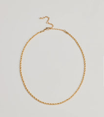 Bold Twist Metal Chain Necklace