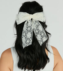 Darling Chic Floral Tulle Hair Bow Clip