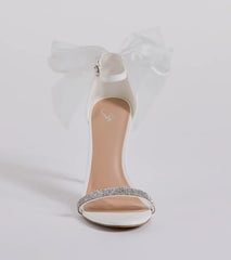 Sweet Glam Bow Detail Rhinestone Strap Stiletto Heels