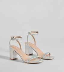 Glamour Ensured Rhinestone Glitter Block Heels