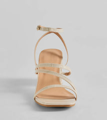 Quite Like You Strappy Faux Leather Block Heels