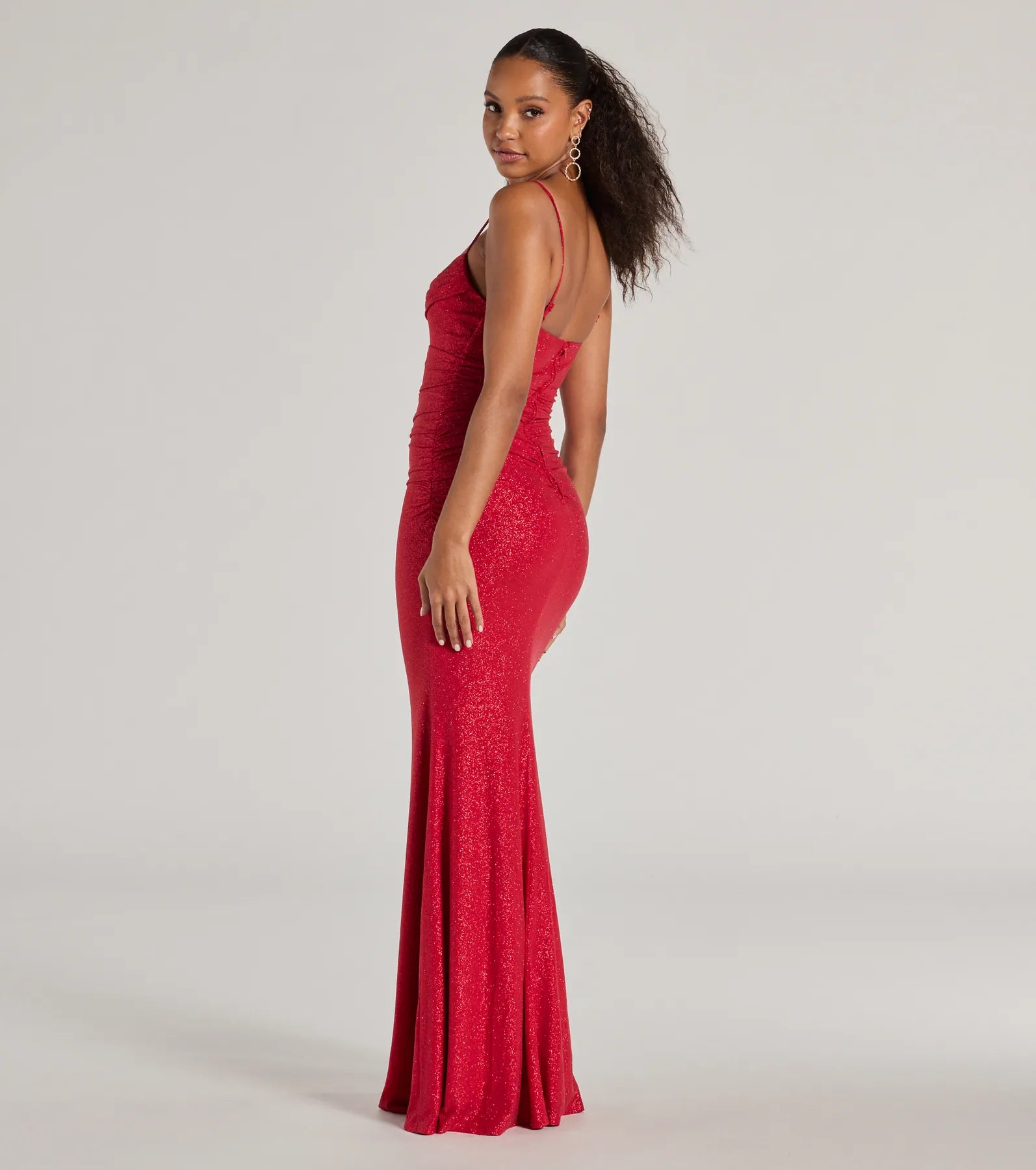Harley Sleeveless Cutout Glitter Column Dress