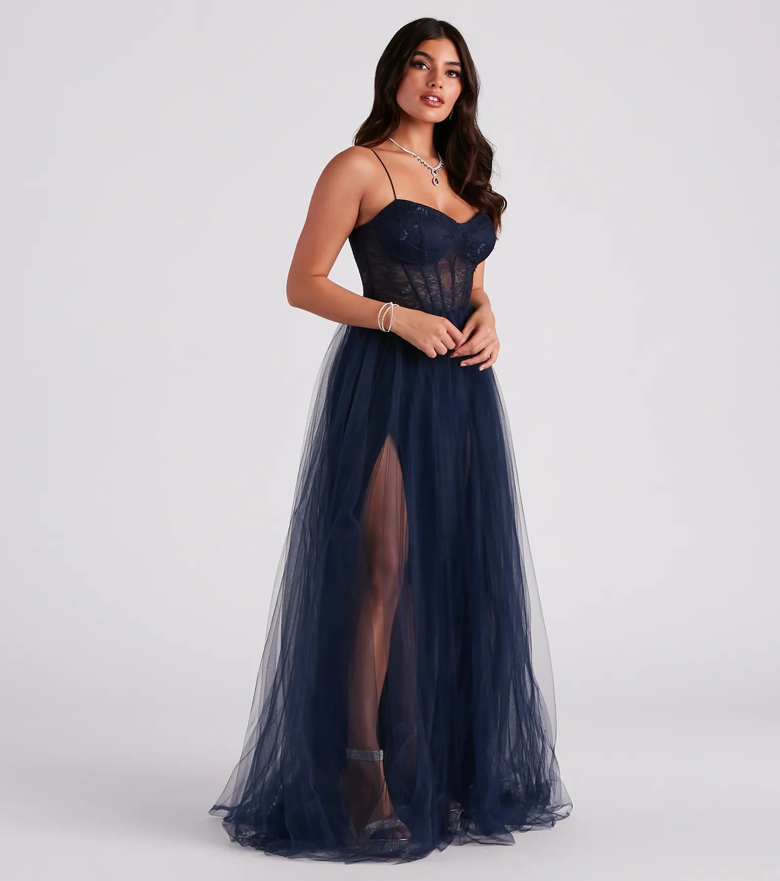 Hailey Formal Lace Bustier Dress