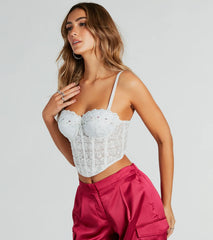 Gorgeous Lace Beaded Bustier