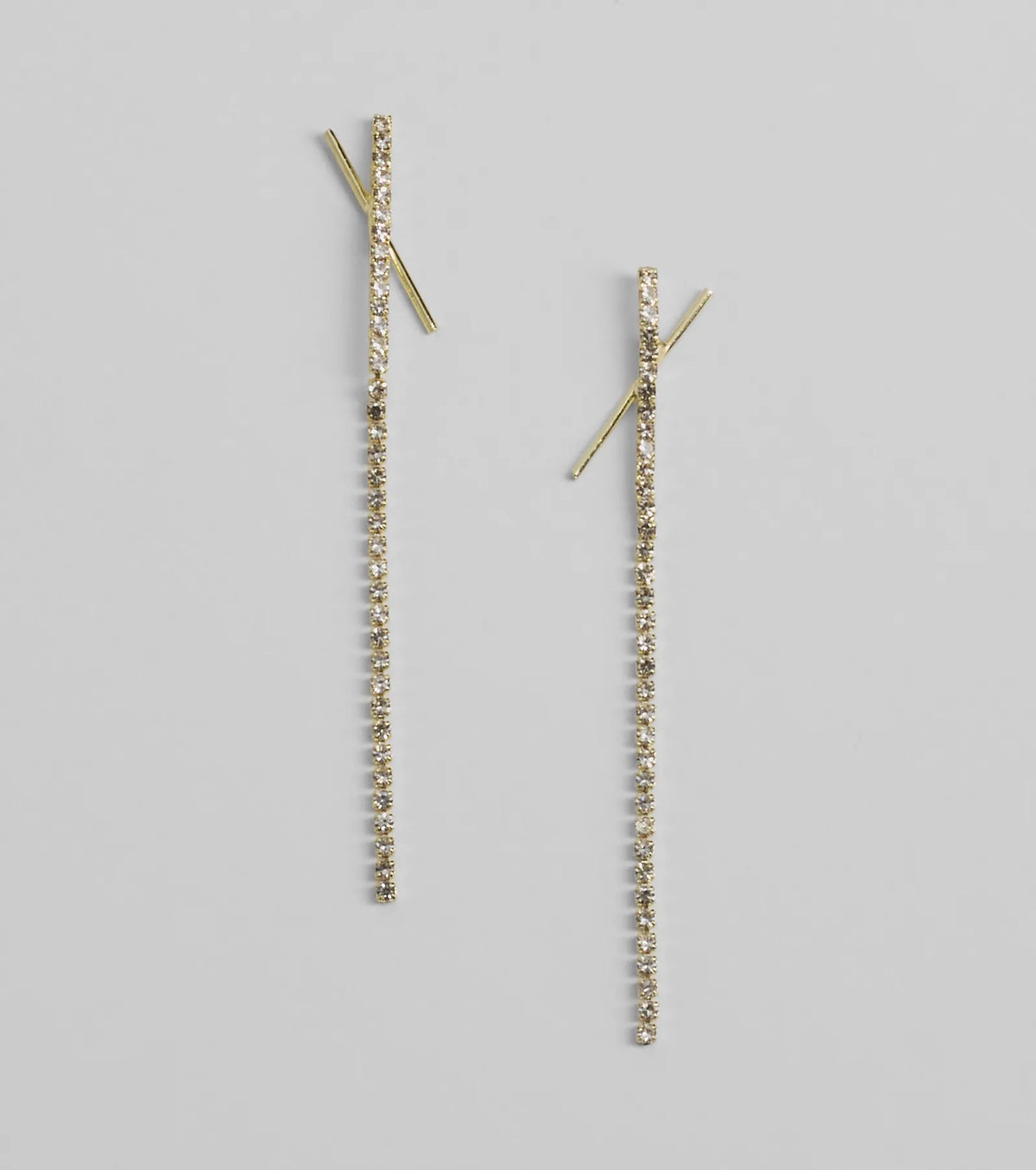 Undeniable Rhinestone Linear Earrings