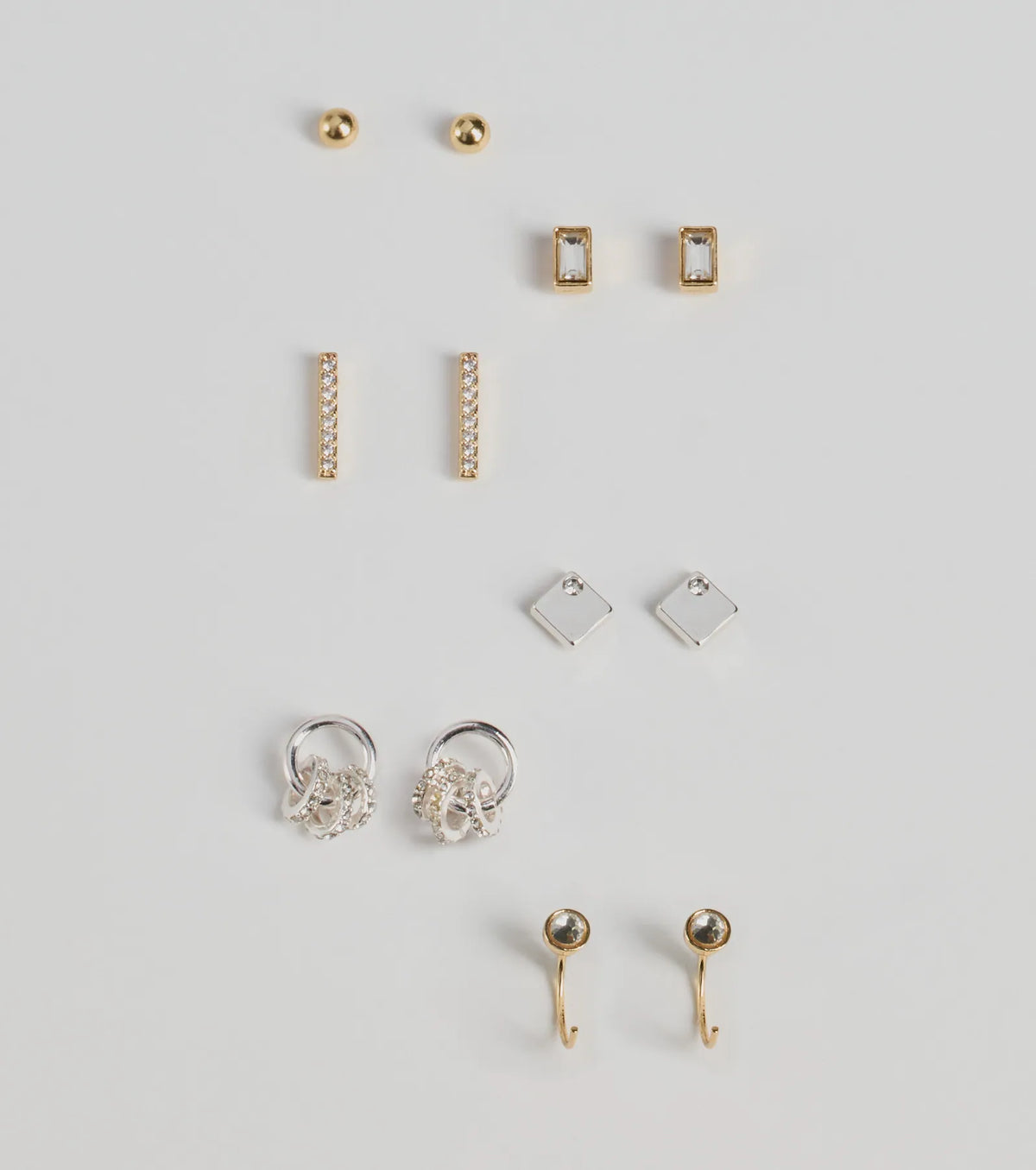 Glam Variety Six-Pack Stud Earrings Set