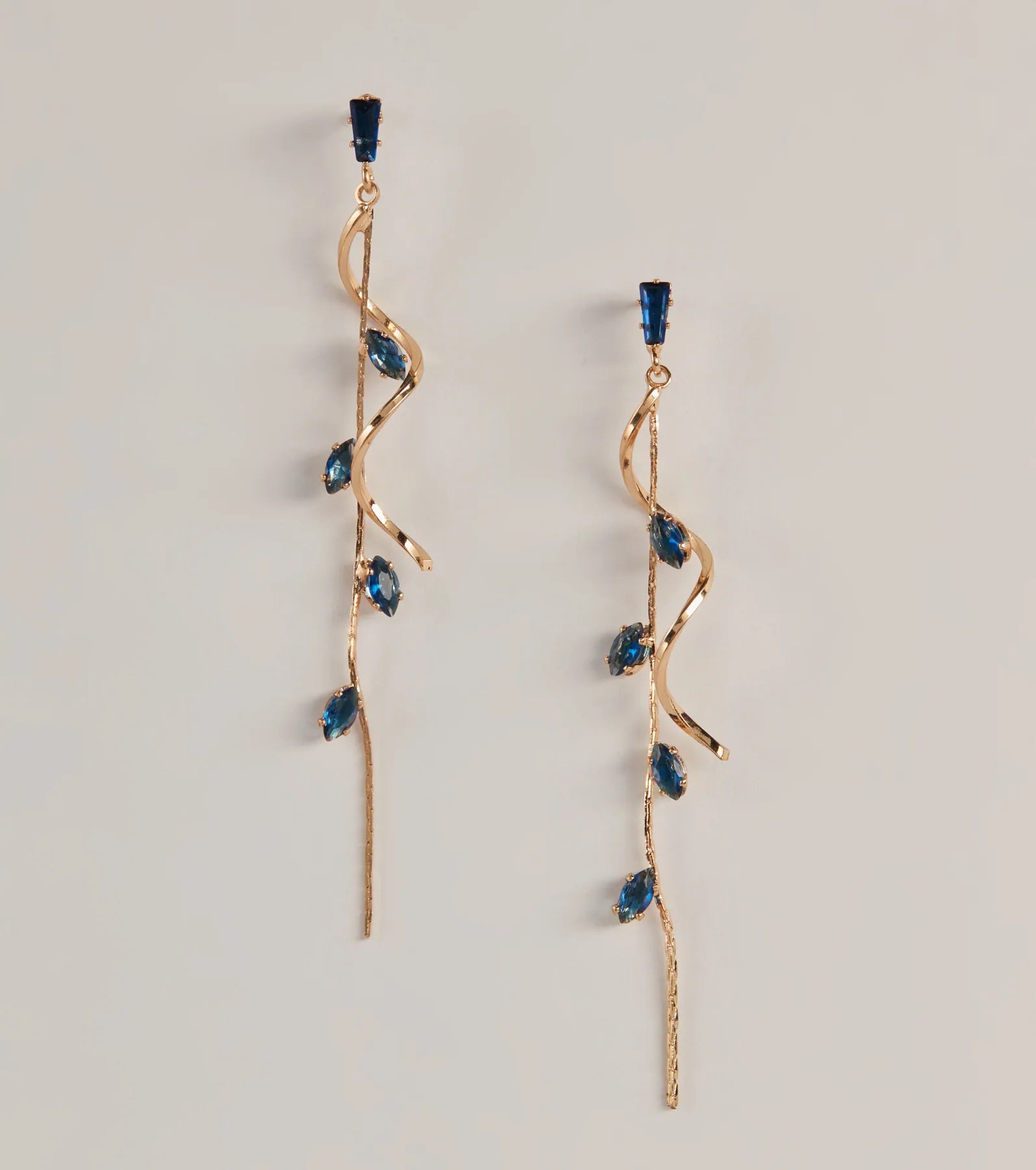 Glow For You Rhinestone Linear Twist Earrings