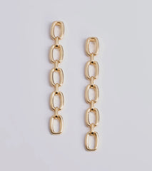 Sleek Accent Chain-Link Duster Earrings