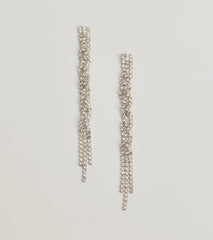 Living Luxe Rhinestone Fringe Twist Earrings