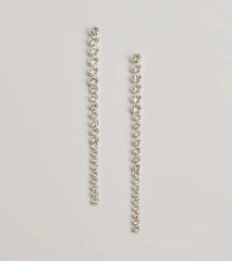Sleek Styling Linear Rhinestone Earrings