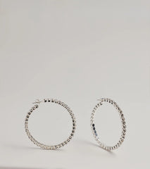 Stylish Staple Rhinestone Hoop Earrings