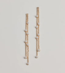 Dainty Luxe Faux Pearl And Rhinestone Earrings
