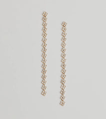 Glam And Glisten Rhinestone Linear Earrings