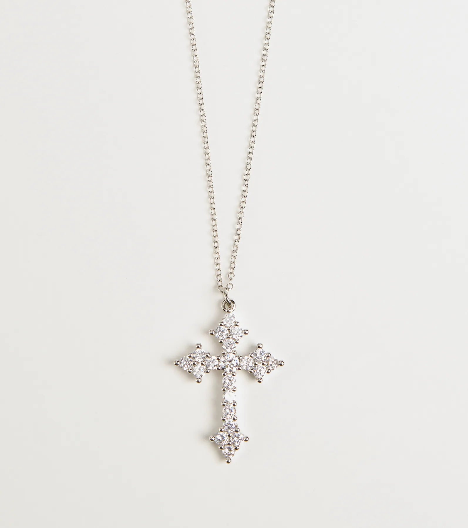 Divine Charm Rhinestone Cross Pendant Necklace