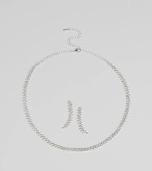 Classic Rhinestone Collar And Duster Set
