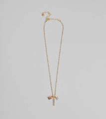 Glam Wish Rhinestone Celestial Charm Necklace