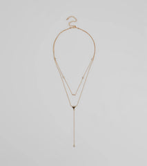 Highly Favored Triangle Rhinestone Lariat Necklace