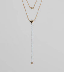 Highly Favored Triangle Rhinestone Lariat Necklace