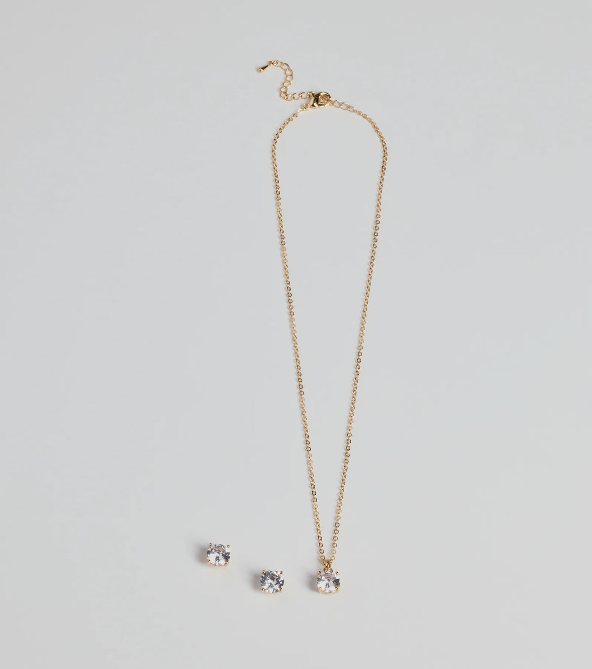 True Luxe Rhinestone Necklace And Earrings Set