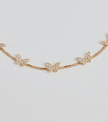 In Flight Butterfly Rhinestone Choker