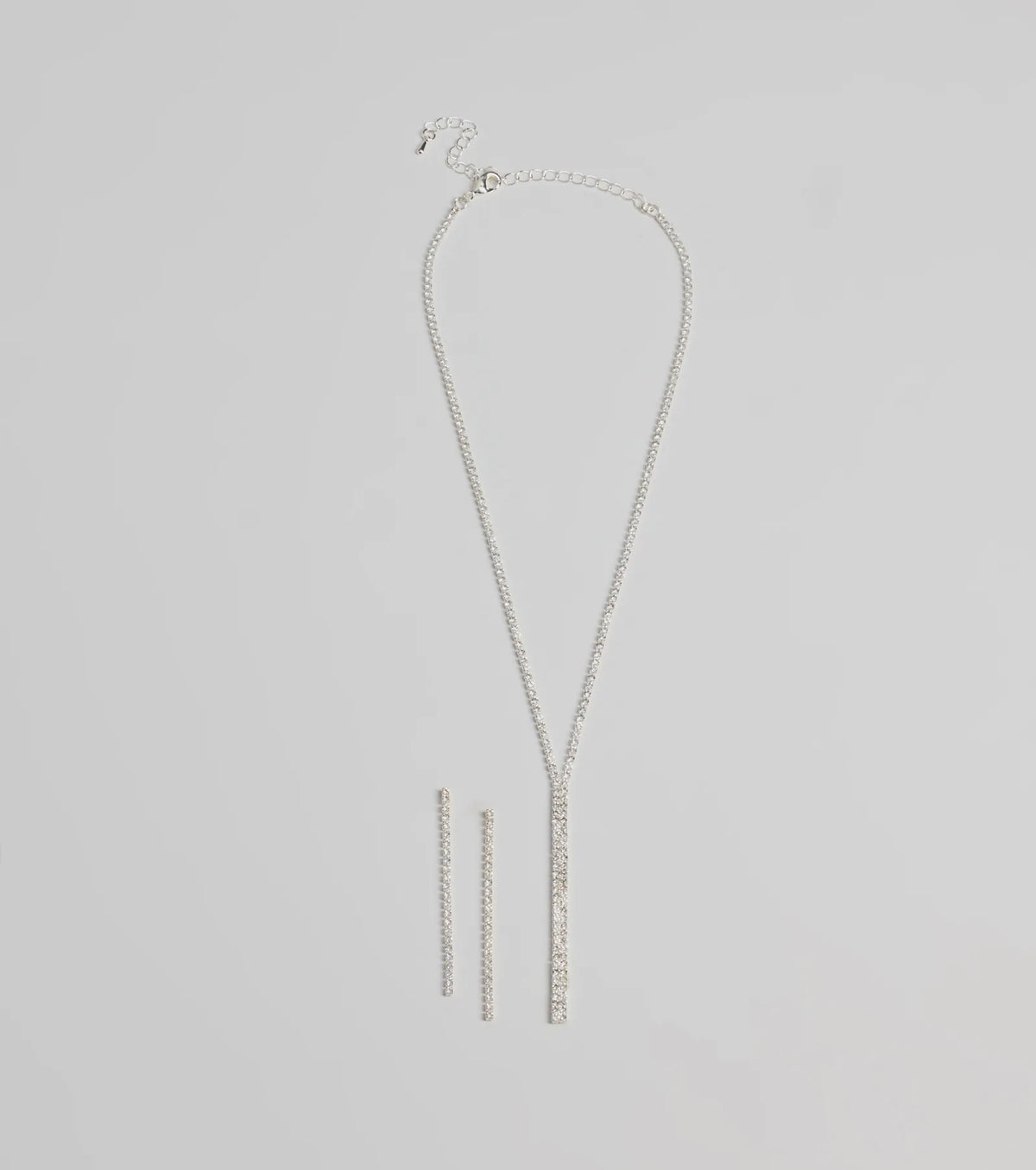 Luxe Gleam Rhinestone Necklace And Earrings Set
