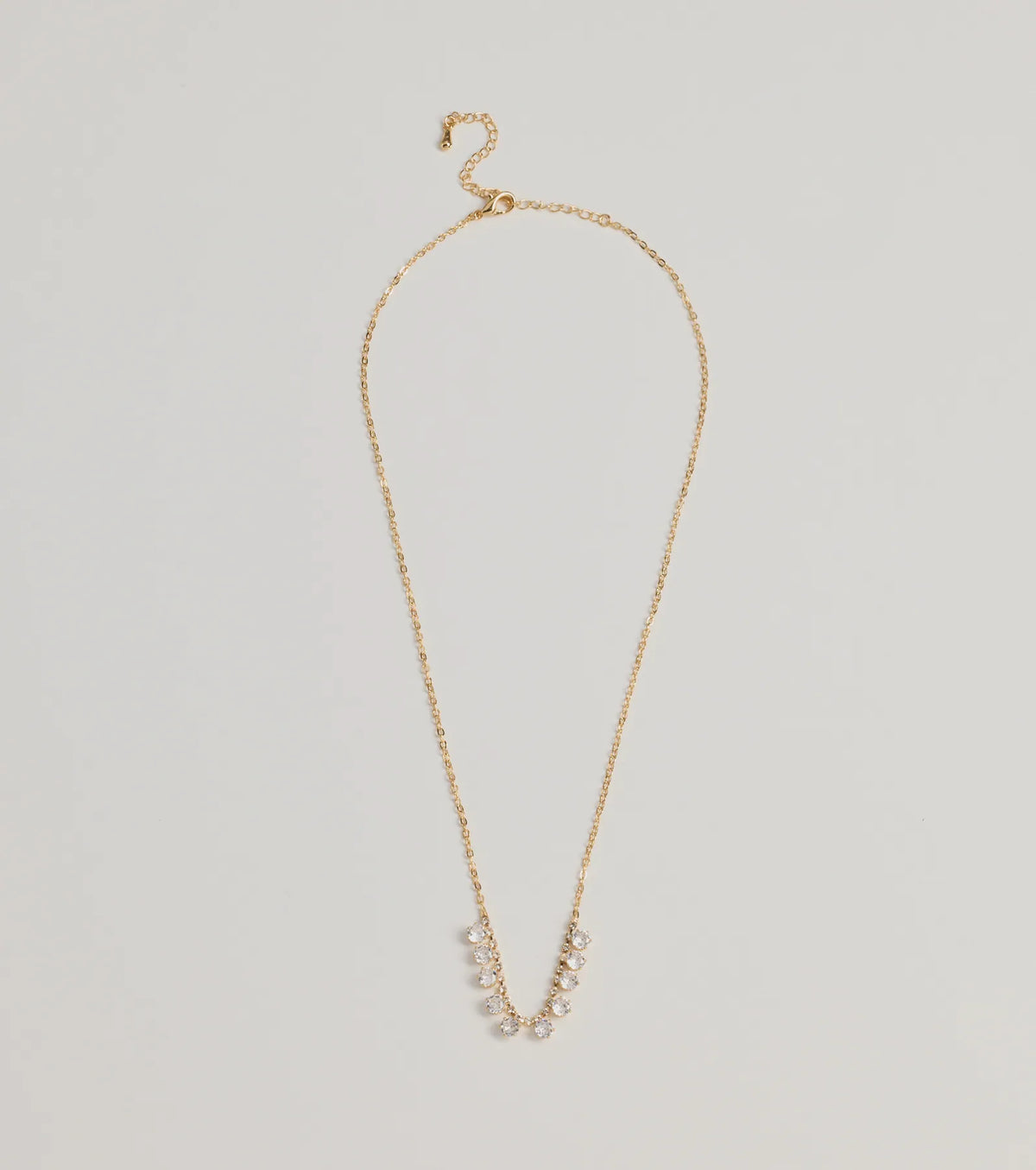 Delicate Glam Rhinestone And Clear Stone Necklace