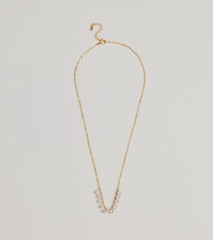 Delicate Glam Rhinestone And Clear Stone Necklace