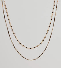 Sleek Aura Layered Stone Necklace